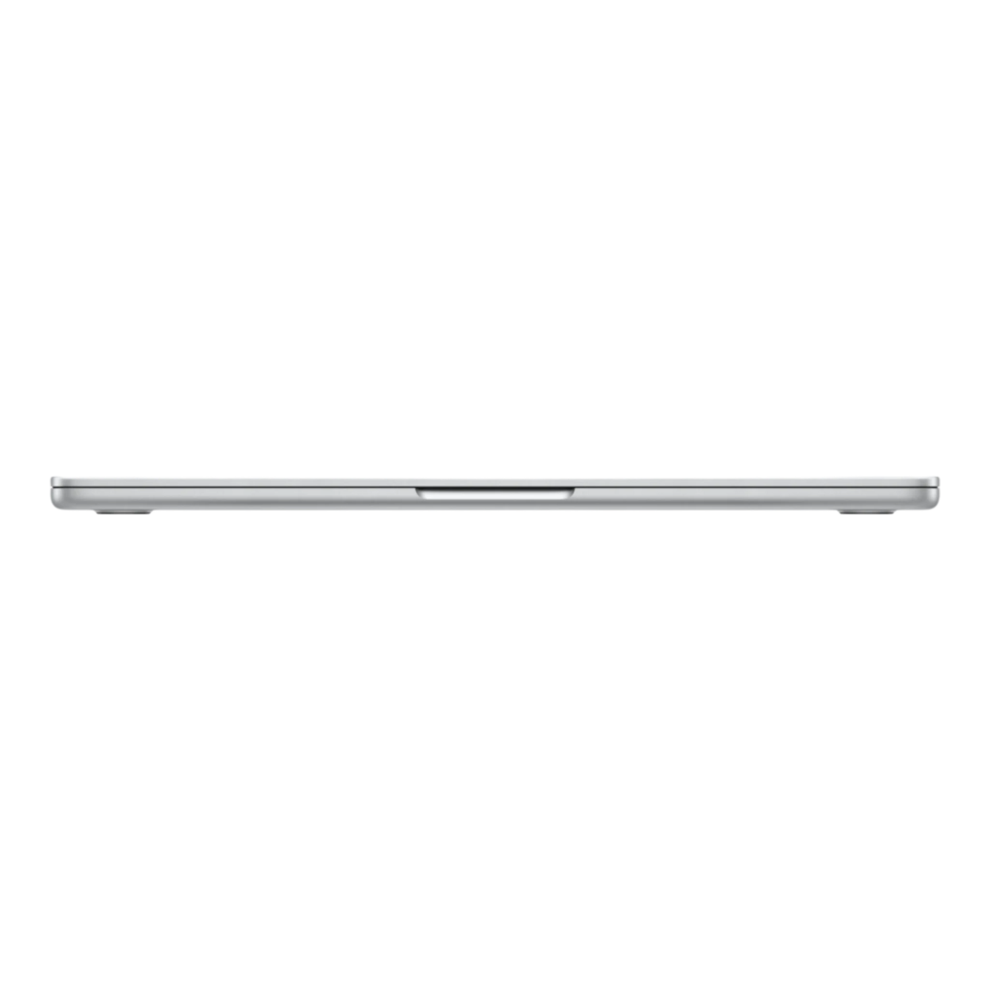 Sleek silver MacBook Air 13-inch displayed from the side, highlighting its slim profile.