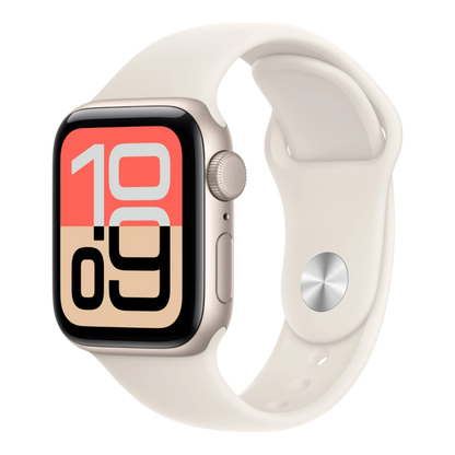 Apple Watch SE 3 GPS, 40mm Starlight Aluminum Case with Starlight Sport Band - S/M