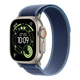 Apple Watch Ultra 3 GPS + Cellular, 49mm Natural Titanium Case with Blue/Bright Blue Trail Loop - S/M