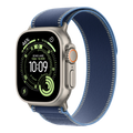 Apple Watch Ultra 3 GPS + Cellular, 49mm Natural Titanium Case with Blue/Bright Blue Trail Loop - M/L