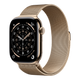 Apple Watch Series 11 GPS + Cellular, 46mm Gold Titanium Case with Gold Milanese Loop - M/L