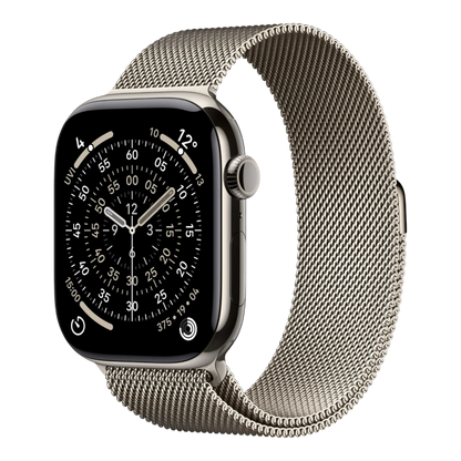 Apple Watch Series 11 GPS + Cellular, 46mm Natural Titanium Case with Natural Milanese Loop - M/L 45676e-4.myshopify.com Apple Apple Watch Series 11 GPS + Cellular, 46mm Natural Titanium Case with Natural Milanese Loop - M/L 45676e-4.myshopify.com Apple