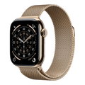 Apple Watch Series 11 GPS + Cellular, 42mm Gold Titanium Case with Gold Milanese Loop
