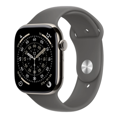 Apple Watch Series 11 GPS + Cellular, 46mm Natural Titanium Case with Stone Gray Sport Band - S/M 45676e-4.myshopify.com Apple Apple Watch Series 11 GPS + Cellular, 46mm Natural Titanium Case with Stone Gray Sport Band - S/M 45676e-4.myshopify.com Apple