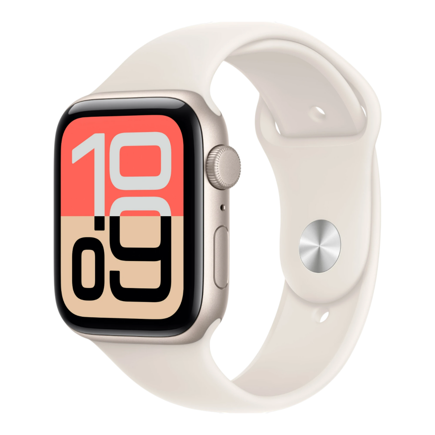 Apple Watch SE 3 GPS, 44mm Starlight Aluminum Case with Starlight Sport Band - M/L