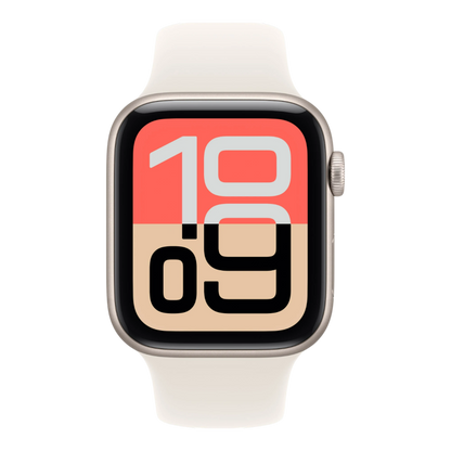 Apple Watch SE 3 GPS, 44mm Starlight Aluminum Case with Starlight Sport Band - S/M