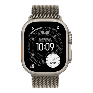 Apple Watch Ultra 3 GPS + Cellular, 49mm Natural Titanium Case with Natural Titanium Milanese Loop - Small