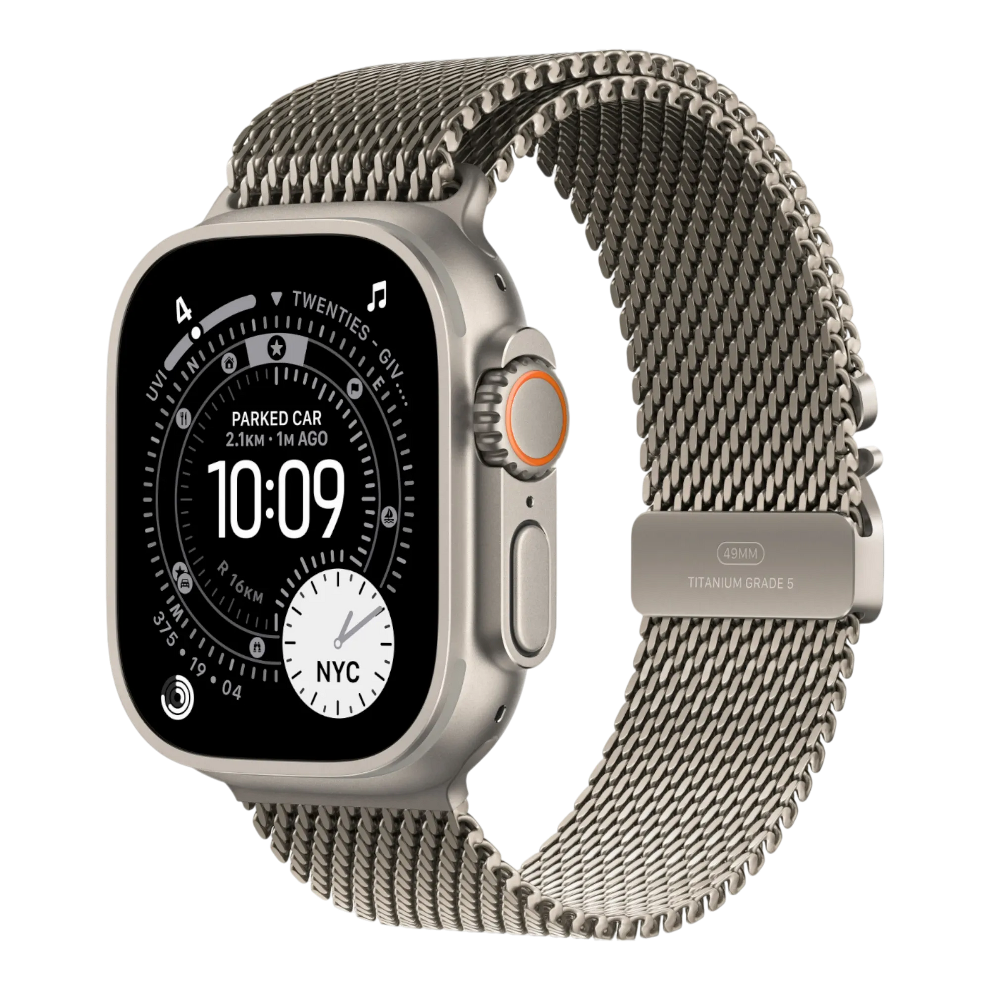 Apple Watch Ultra 3 GPS + Cellular, 49mm Natural Titanium Case with Natural Titanium Milanese Loop - Medium 45676e-4.myshopify.com Apple Apple Watch Ultra 3 GPS + Cellular, 49mm Natural Titanium Case with Natural Titanium Milanese Loop - Medium 45676e-4.myshopify.com Apple