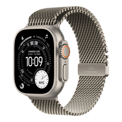 Apple Watch Ultra 3 GPS + Cellular, 49mm Natural Titanium Case with Natural Titanium Milanese Loop - Medium 45676e-4.myshopify.com Apple Apple Watch Ultra 3 GPS + Cellular, 49mm Natural Titanium Case with Natural Titanium Milanese Loop - Medium 45676e-4.myshopify.com Apple