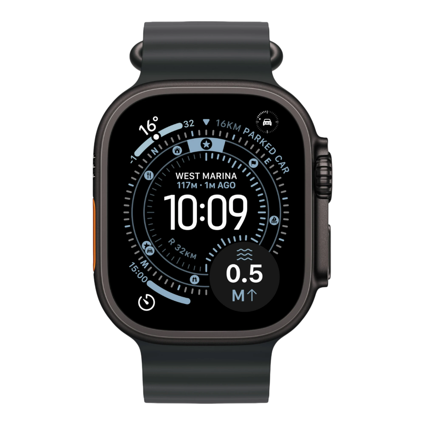 Apple Watch Ultra 3 GPS + Cellular, 49mm Black Titanium Case with Black Ocean Band