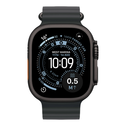 Apple Watch Ultra 3 GPS + Cellular, 49mm Black Titanium Case with Black Ocean Band