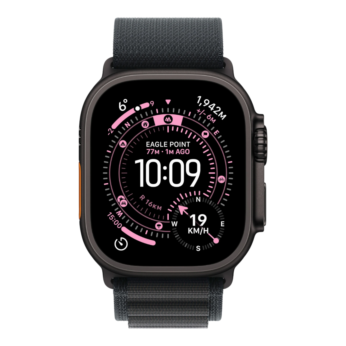 Apple Watch Ultra 3 GPS + Cellular, 49mm Black Titanium Case with Black Alpine Loop - Medium