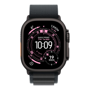 Apple Watch Ultra 3 GPS + Cellular, 49mm Black Titanium Case with Black Alpine Loop - Medium