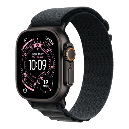 Apple Watch Ultra 3 GPS + Cellular, 49mm Black Titanium Case with Black Alpine Loop - Medium
