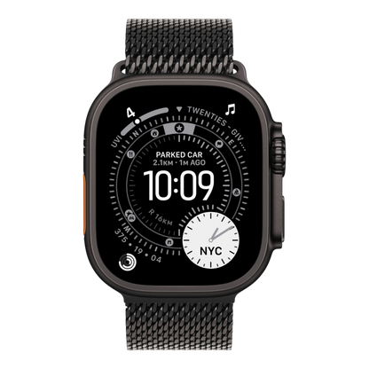 Apple Watch Ultra 3 GPS + Cellular, 49mm Black Titanium Case with Black Titanium Milanese Loop - Large